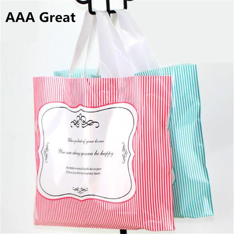 AAA Great 50pcs/Lot Gift Bags Handles Plastic Bag For Clothes Storage Bag Party Supplies Shopping Bag Package Wedding Decoration
AAA Great 50pcs/Lot Gift Bags Handles Plastic Bag For Clothes Storage Bag Party Supplies Shopping Bag Package Wedding Decoration