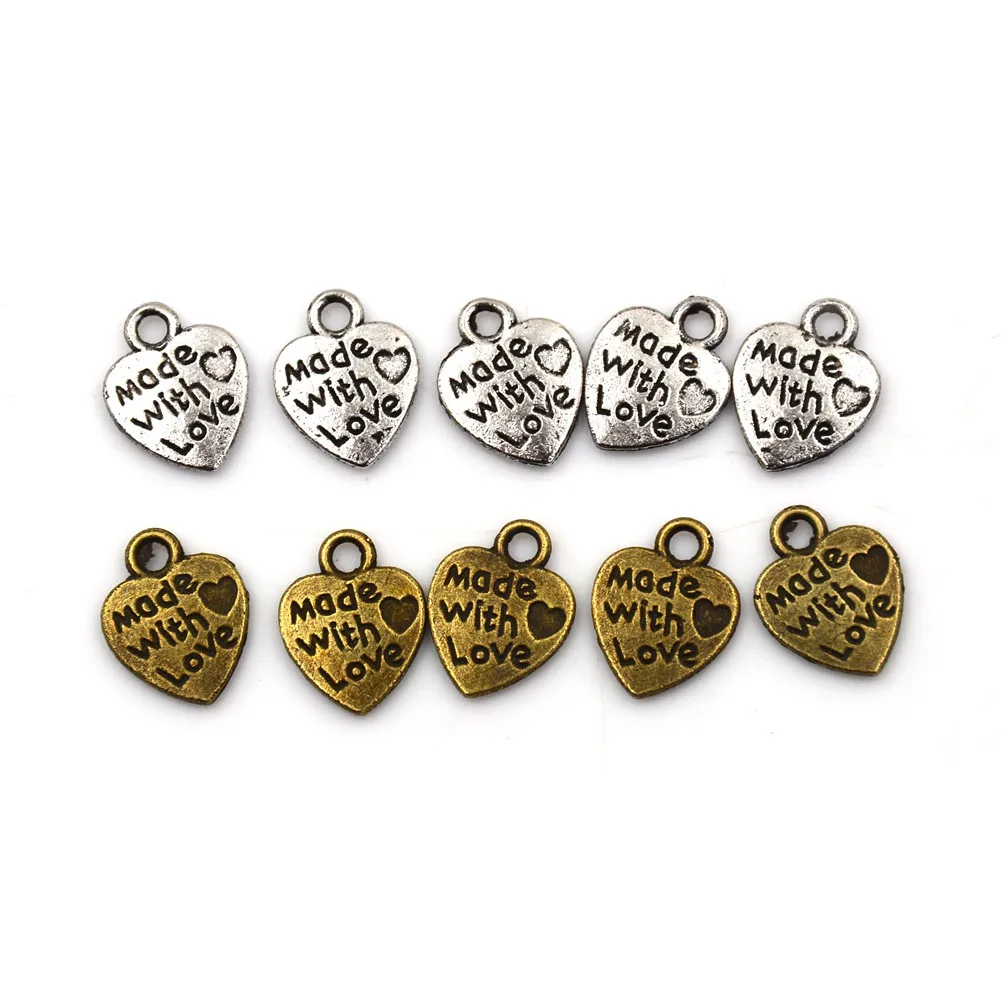 50pcs Hand MADE WITH LOVE Heart Charms Pendants Necklace Alloy Metal Beads For DIY Fashion Charms Jewelry Bracelet
50pcs Hand MADE WITH LOVE Heart Charms Pendants Necklace Alloy Metal Beads For DIY Fashion Charms Jewelry Bracelet