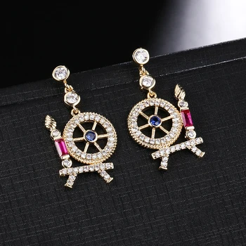 Cute Small Fresh Castle Earrings S925 Sterling Silver Needle Pave Zircon Fairy Tale Spinning Wheel Drop Earrings For Women
Cute Small Fresh Castle Earrings S925 Sterling Silver Needle Pave Zircon Fairy Tale Spinning Wheel Drop Earrings For Women