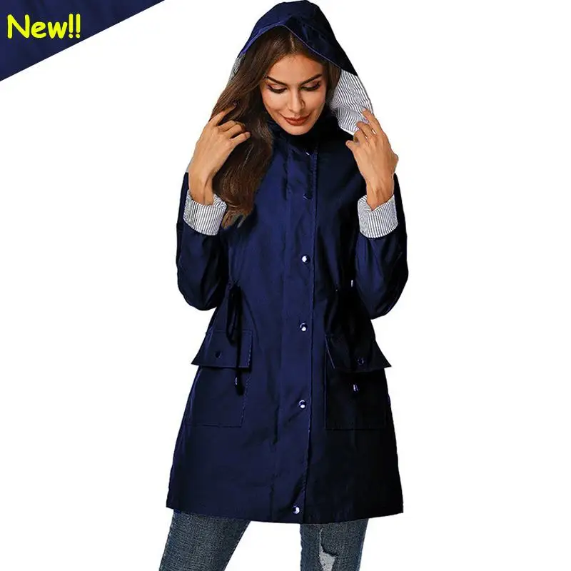 Fashion 2019 Spring Autumn Women waterproof Coats Medium Long Casual Hooded outerwear Female Trench coats lady clothing wear
Fashion 2019 Spring Autumn Women waterproof Coats Medium Long Casual Hooded outerwear Female Trench coats lady clothing wear
