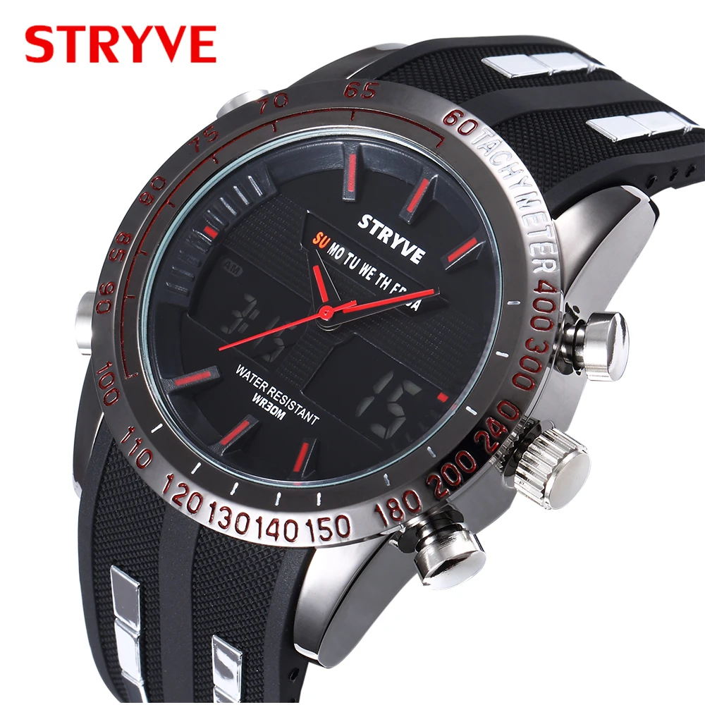 STRYVE S8005 Sport Dual Display Wristwatches Outdoor Quartz Digital Double Movement Watches Chronograph Alarm EL Light watches
STRYVE S8005 Sport Dual Display Wristwatches Outdoor Quartz Digital Double Movement Watches Chronograph Alarm EL Light watches