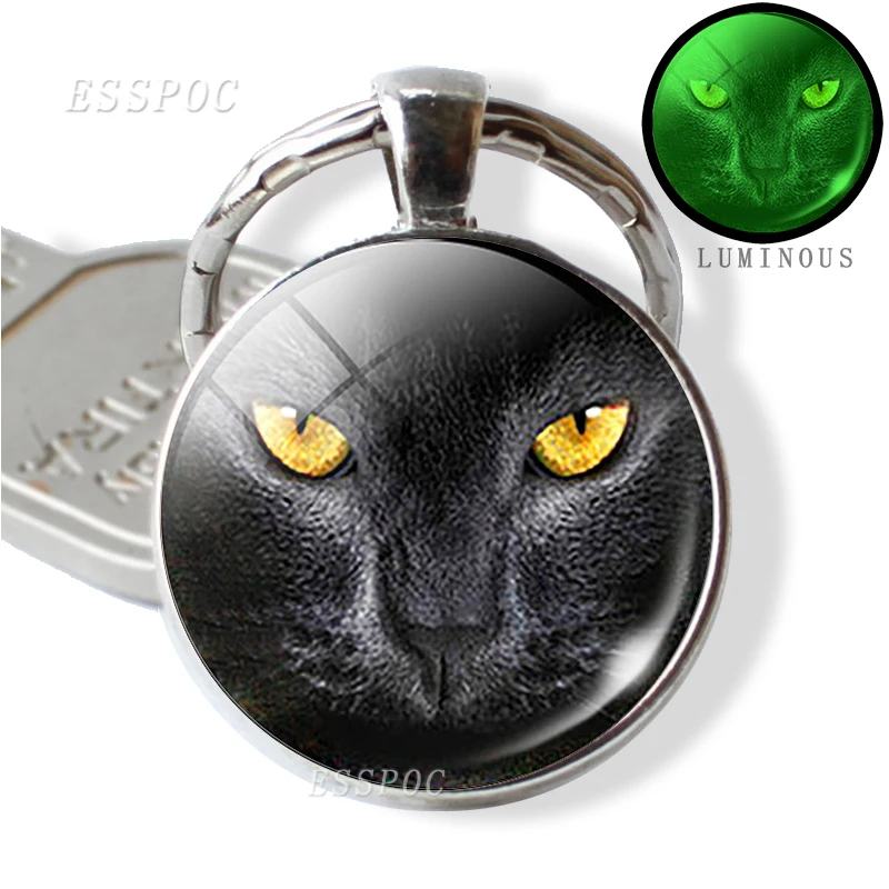 Luminous Key Rings Black Cat Eyes Key Chain Cabochon Glass Photo Keychain Keyring Glow In The Dark
Luminous Key Rings Black Cat Eyes Key Chain Cabochon Glass Photo Keychain Keyring Glow In The Dark