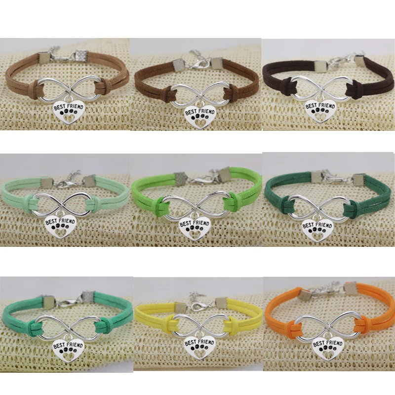 Ufine Dogs Paw Best Friend Cat pendant fashion bracelet For Women velvet Leather Infinity Bracelet Bangle drop shipping
Ufine Dogs Paw Best Friend Cat pendant fashion bracelet For Women velvet Leather Infinity Bracelet Bangle drop shipping
