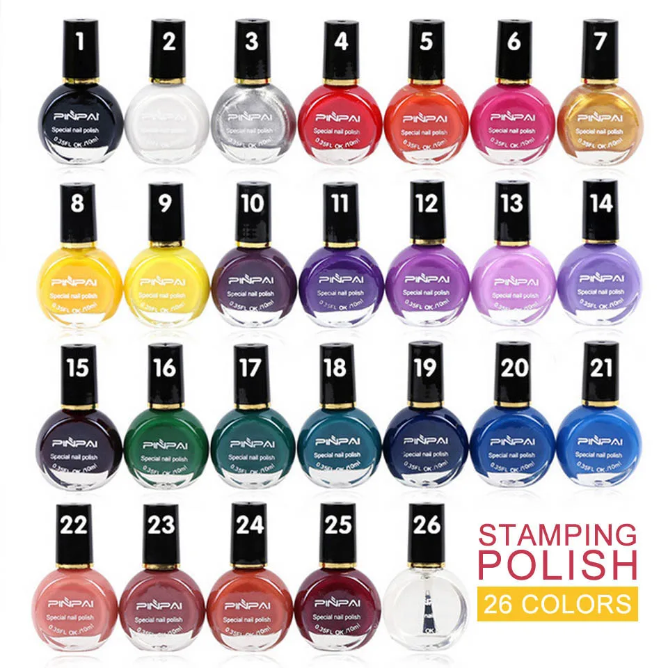 Nail Stamping Polish Stamp Polish 26 Colors Paint for Stamping Nail Art Stamping Lak Verniz Stamp Gel Nagellak ZJ1338
Nail Stamping Polish Stamp Polish 26 Colors Paint for Stamping Nail Art Stamping Lak Verniz Stamp Gel Nagellak ZJ1338