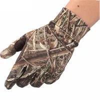 New Outdoor Bionic Camouflage Full Gloves Hunting Reed Camouflage Gloves Anti-slip Fishing Shooting Gloves Elastic Touch Screen image