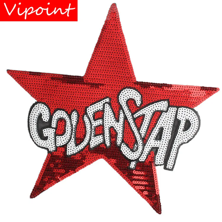 VIPOINT embroidery Sequins big star patches letter patches badges applique patches for clothing JW-15
VIPOINT embroidery Sequins big star patches letter patches badges applique patches for clothing JW-15