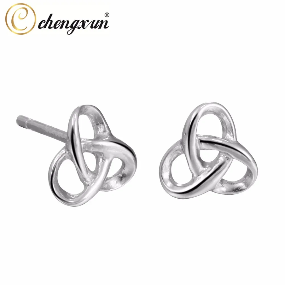 CHENGXUN 1 Pair Triangle Love Knot Post Stud Earrings for Women Fashion Jewelry Silver Earring Wedding Birthday Party Decoration
CHENGXUN 1 Pair Triangle Love Knot Post Stud Earrings for Women Fashion Jewelry Silver Earring Wedding Birthday Party Decoration
