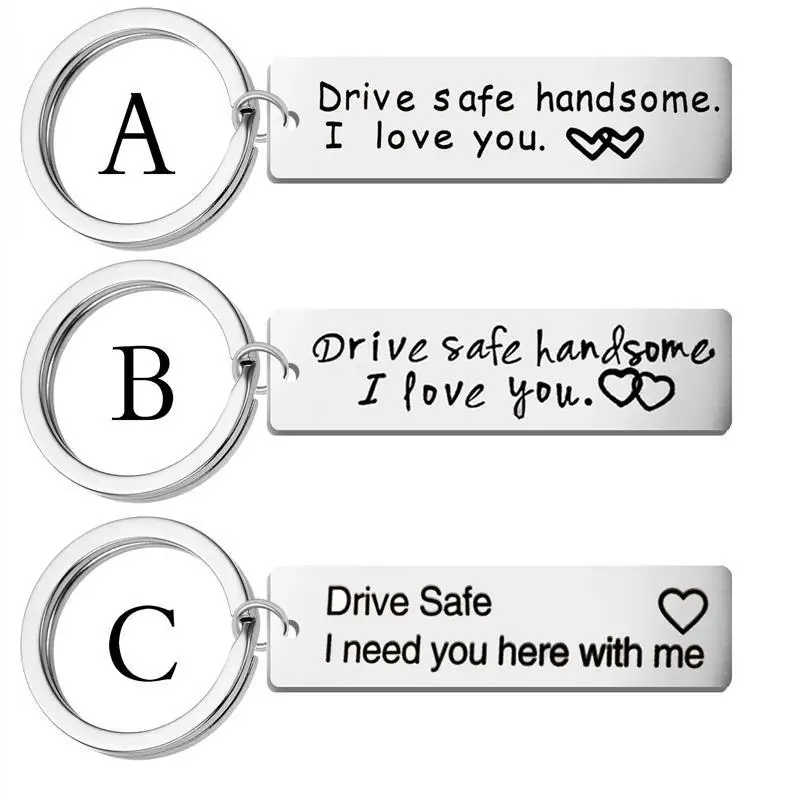 Custom Fashion Gifts Engraved Drive Safe I Need You Here With Me DIY Stainless Steel Keychain For Lovers Couples Women Men BFF
Custom Fashion Gifts Engraved Drive Safe I Need You Here With Me DIY Stainless Steel Keychain For Lovers Couples Women Men BFF
