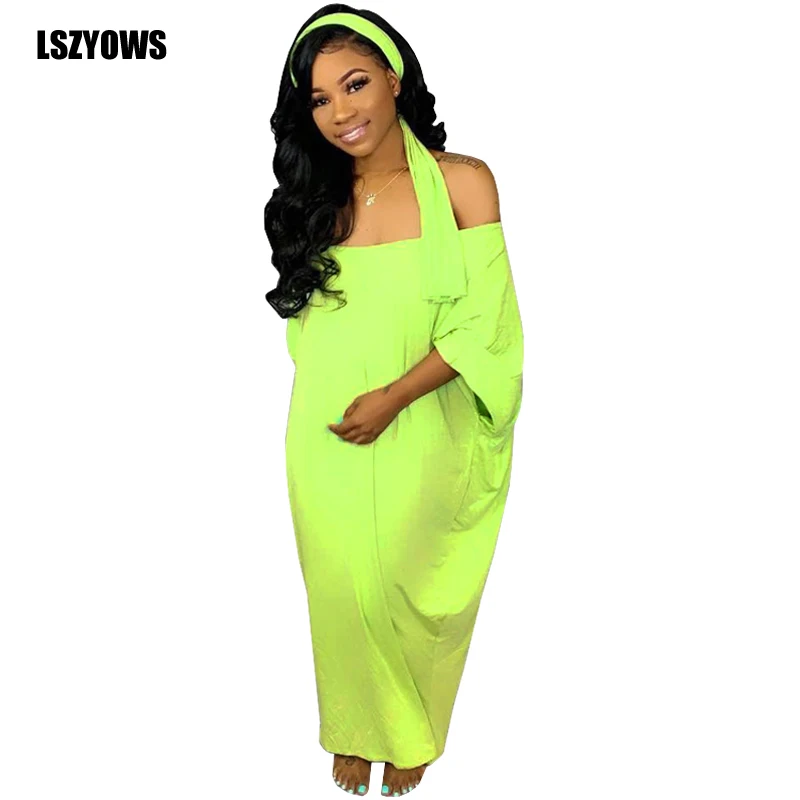Plus Size Neon Green Loose Dress 2019 Women Off Shoulder Half Sleeve Sashes Solid Maxi Dresses Boho Summer Beach Casual Vestidos
Plus Size Neon Green Loose Dress 2019 Women Off Shoulder Half Sleeve Sashes Solid Maxi Dresses Boho Summer Beach Casual Vestidos