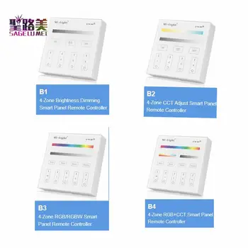 

Milight B1 B2 B3 B4 4-Zone 2.4GHz Wireless Touch Panel Controller RGBW RGB + CCT Brightness Dimming LED Smart Remote Controller