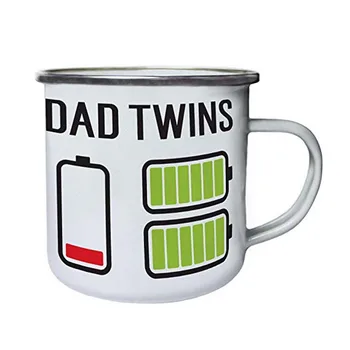 Stainless Steel Camping Coffee Mug Dad twins father battery flat empty Retro Enamel Birthday Christmas Outdoors Metal Enamel Cam
Stainless Steel Camping Coffee Mug Dad twins father battery flat empty Retro Enamel Birthday Christmas Outdoors Metal Enamel Cam
