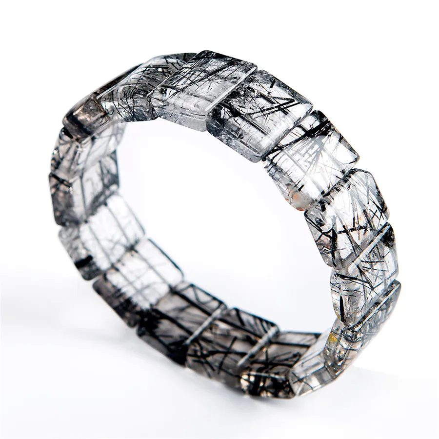 Natural Brazil Black Hair Needle Rutilated Quartz Crystal Charm Rectangle Beads Lady Fashion Bracelet
Natural Brazil Black Hair Needle Rutilated Quartz Crystal Charm Rectangle Beads Lady Fashion Bracelet