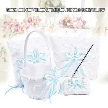 Wedding Flower Basket + Guest Sign Book+ Ring Pillow + Pen Holder Wedding Props DC120
Wedding Flower Basket + Guest Sign Book+ Ring Pillow + Pen Holder Wedding Props DC120
