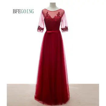 New Arrival Red Lace Long Length Tulle A-line Formal Evening Dress Half Sleeves Actual Picture Custom made
New Arrival Red Lace Long Length Tulle A-line Formal Evening Dress Half Sleeves Actual Picture Custom made