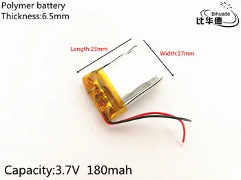 5pcs/lot 3.7V 180mAh 651723 Lithium Polymer Li-Po li ion Rechargeable Battery cells For Mp3 MP4 MP5 GPS PSP
5pcs/lot 3.7V 180mAh 651723 Lithium Polymer Li-Po li ion Rechargeable Battery cells For Mp3 MP4 MP5 GPS PSP