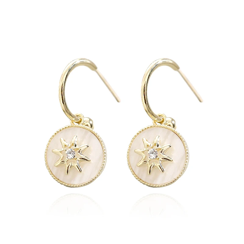New Vintage Earring Gold Compass Eight Stars Bohemian Earrings Micro Mosaic Zircon Fashion Jewelry Ear Drop Earrings For Women
New Vintage Earring Gold Compass Eight Stars Bohemian Earrings Micro Mosaic Zircon Fashion Jewelry Ear Drop Earrings For Women
