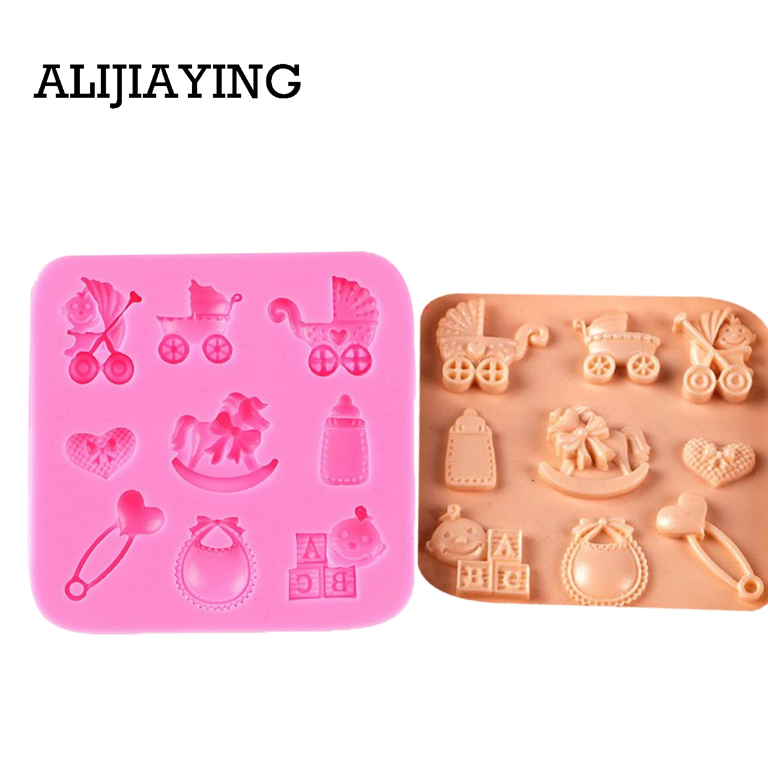 M0476 1PC Baby Theme Baby Carriage Fondant Moulds Silicone Cake Mold Chocolate Stencils Kitchen Pastry Baking Tools
M0476 1PC Baby Theme Baby Carriage Fondant Moulds Silicone Cake Mold Chocolate Stencils Kitchen Pastry Baking Tools