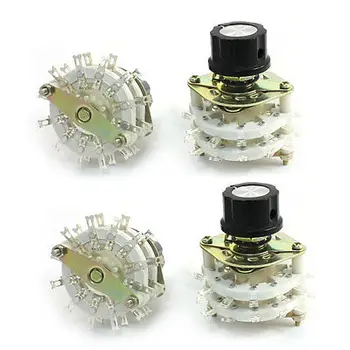 

4 Pcs 6mm Dia Shaft 24Pin 2-Pole 11-Position 2P11T Potentiometer Rotary Switch