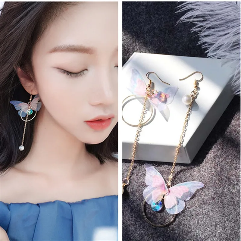 New Korean Asymmetric Butterfly Imitation Pearl Earrings Fashion Round Flower Brincos Long Statement Wings Earrings Jewelry
New Korean Asymmetric Butterfly Imitation Pearl Earrings Fashion Round Flower Brincos Long Statement Wings Earrings Jewelry