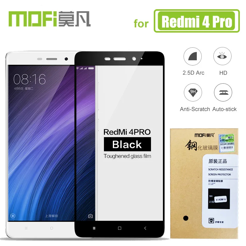 Xiaomi Redmi 4 Pro Glass Mofi Full Cover 9H Hard Tempered Glass Screen Protector for Xiaomi Redmi 4 2.5D Protective Glass Film
Xiaomi Redmi 4 Pro Glass Mofi Full Cover 9H Hard Tempered Glass Screen Protector for Xiaomi Redmi 4 2.5D Protective Glass Film