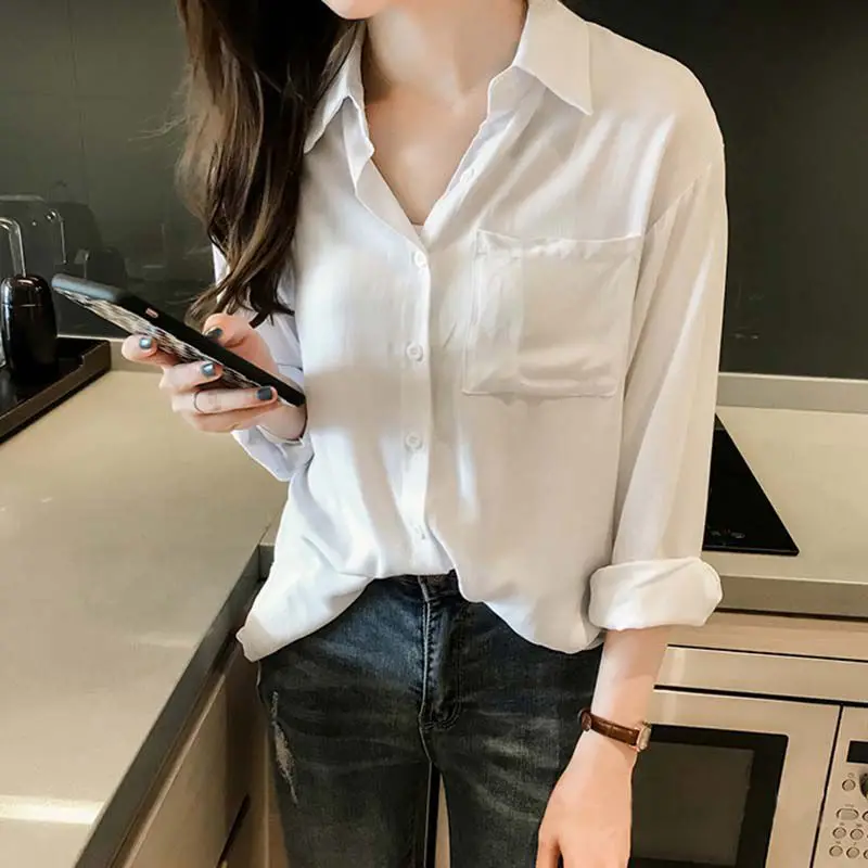 Elegant White Blouses Women Chiffon Turn Down Collar Casual Shirt Fashion Ladies Tops
Elegant White Blouses Women Chiffon Turn Down Collar Casual Shirt Fashion Ladies Tops