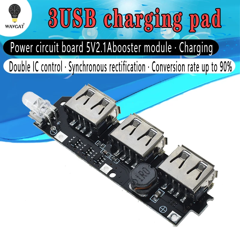 WAVGAT 5V 1A 1.5A 2.1A 3 USB Power Bank Charger Circuit Board Step Up Boost Module 18650 Li-ion Case Shell DIY Kit Powerbank
WAVGAT 5V 1A 1.5A 2.1A 3 USB Power Bank Charger Circuit Board Step Up Boost Module 18650 Li-ion Case Shell DIY Kit Powerbank