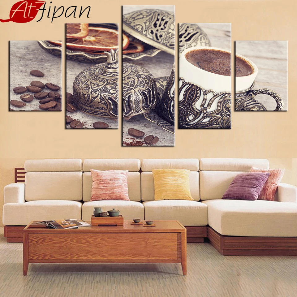 AtFipan Modular Canvas Prints Paintings Living Room Decor Framework 5 Pieces Coffee Bean And Coffee Cup Kitchen Wall Art Poster
AtFipan Modular Canvas Prints Paintings Living Room Decor Framework 5 Pieces Coffee Bean And Coffee Cup Kitchen Wall Art Poster