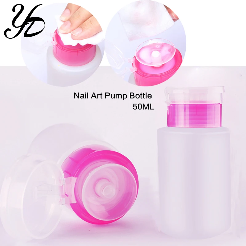 Фото Yiday 1pcs Small Empty Pump Bottle W/ Stopper for Remover Nail Polish Cosmetic Plastic Dispenser Containers Flip-cap Manicure | Красота и