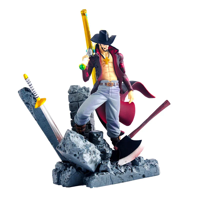 Free Shipping Anime One Piece Dracule Mihawk PVC Action Figure Collection Toy 6 15cm (4)