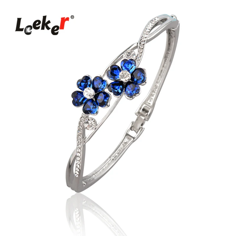 LEEKER Vintage Blue Cubic Zircon Bangle For Women Silver Color Crystal Bracelet Statement Jewelry 150 LK9
LEEKER Vintage Blue Cubic Zircon Bangle For Women Silver Color Crystal Bracelet Statement Jewelry 150 LK9