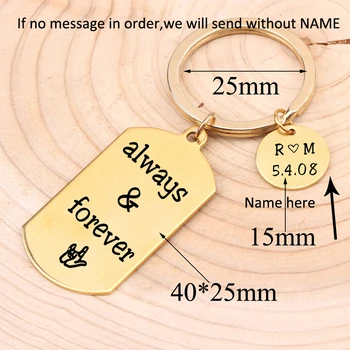 Fashion Lovers Keychain Engraved Always Forever Can Persdonalized Custom Name Letter And Time Valentine's Day Couple Custom Gift
Fashion Lovers Keychain Engraved Always Forever Can Persdonalized Custom Name Letter And Time Valentine's Day Couple Custom Gift