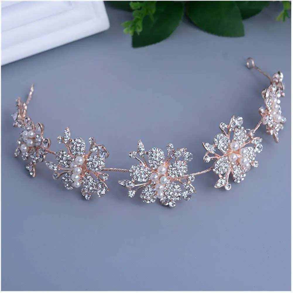 Le Liin Rose Gold Crystal Headband Flower Bridal Hair Vine Soft Chain Bride Headdress Wedding Hair Accessories
Le Liin Rose Gold Crystal Headband Flower Bridal Hair Vine Soft Chain Bride Headdress Wedding Hair Accessories