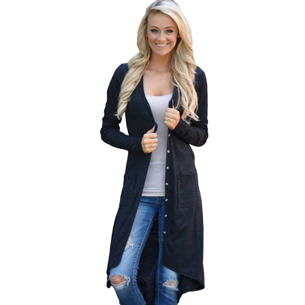 2018 Spring Loose Sweater Cardigan Women Long Sleeve Knitted V-Neck Button Long Cardigan Womens Two Pockets Outwear Female
2018 Spring Loose Sweater Cardigan Women Long Sleeve Knitted V-Neck Button Long Cardigan Womens Two Pockets Outwear Female