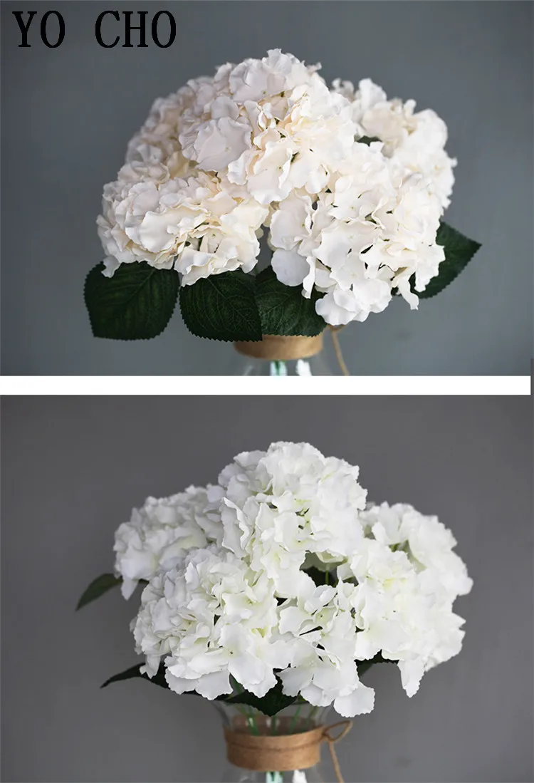 real touch high quality Artificial Flower Hydrangea 5 Heads Peony Bridal Bouquet Silk Flower For wedding Valentine's Day Party home DIY Decoration (8)
