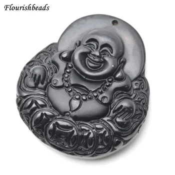 Natural Black Obsidian Stone Carved Laughing Money Coin Buddha Pendant 5pc per lot
Natural Black Obsidian Stone Carved Laughing Money Coin Buddha Pendant 5pc per lot