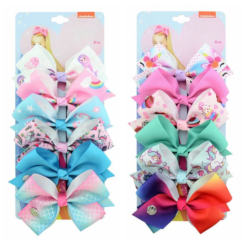 6Pcs/Set 5" Hair Clips Rainbow Solid Color Unicorn Prints Bow Clips Hairpins Barrettes For Kids Baby Girls Hair Accessories
6Pcs/Set 5" Hair Clips Rainbow Solid Color Unicorn Prints Bow Clips Hairpins Barrettes For Kids Baby Girls Hair Accessories