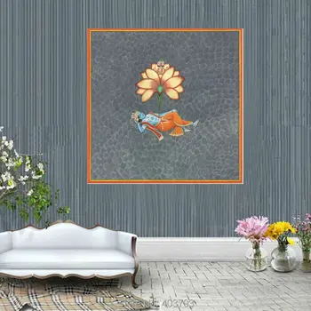 Traditional Indian Painting of Vishnu in Cosmic Ocean as Brahma is born from a Golden Lotus Flower,Fine Art Print
Traditional Indian Painting of Vishnu in Cosmic Ocean as Brahma is born from a Golden Lotus Flower,Fine Art Print