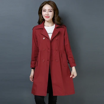 2020 Spring Autumn Fashion Women Trench Coat Casual Double-Breasted Outerwear Long Womens Windbreakers Plus Size Overcoat Ladies
2020 Spring Autumn Fashion Women Trench Coat Casual Double-Breasted Outerwear Long Womens Windbreakers Plus Size Overcoat Ladies