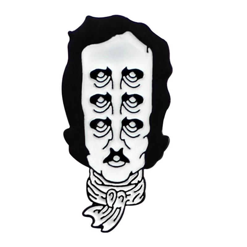 Edgar Allan Poe Enamel Lapel Pin Multiple Eyes Old Man Head Scarf Brooch Leather Coat Badge Literature Lover Gift Friend Jewelry
Edgar Allan Poe Enamel Lapel Pin Multiple Eyes Old Man Head Scarf Brooch Leather Coat Badge Literature Lover Gift Friend Jewelry