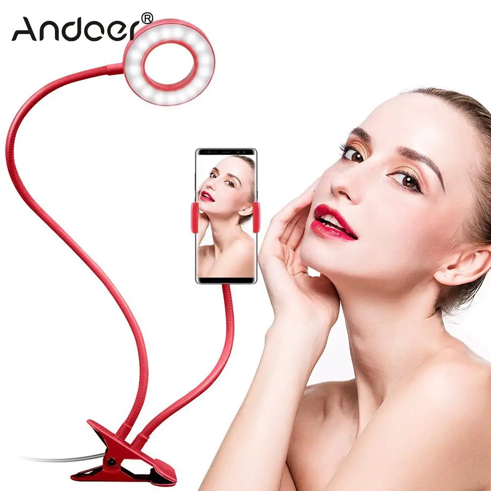 Selfie Ring Light with Clamp Cell Phone Holder for Live Stream Video Chat Flexible Long Arms Lazy Bracket for Samsung iPhone
Selfie Ring Light with Clamp Cell Phone Holder for Live Stream Video Chat Flexible Long Arms Lazy Bracket for Samsung iPhone