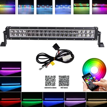 22"inch 120W Led offroad Light Bar Wireless Bluetooth RGB Halo Color Change Chasing For Boat Car Tractor Truck 4x4 SUV ATV UTE
22"inch 120W Led offroad Light Bar Wireless Bluetooth RGB Halo Color Change Chasing For Boat Car Tractor Truck 4x4 SUV ATV UTE