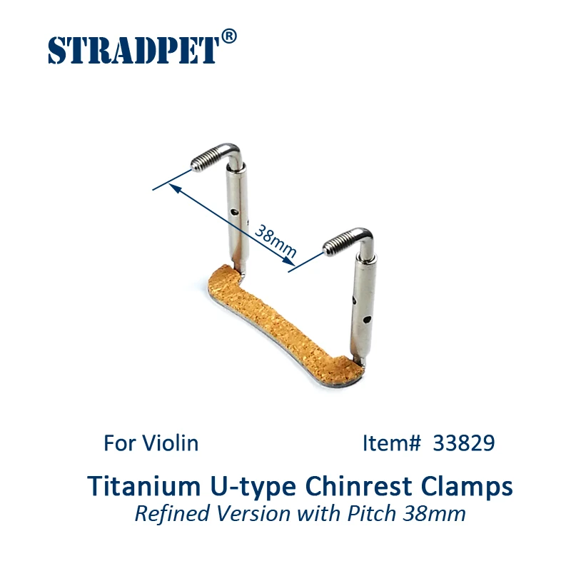 STRADPET Titanium U-Type Chinrest Clamps with Pitch 38mm, Refine version, Violin Accessories
STRADPET Titanium U-Type Chinrest Clamps with Pitch 38mm, Refine version, Violin Accessories