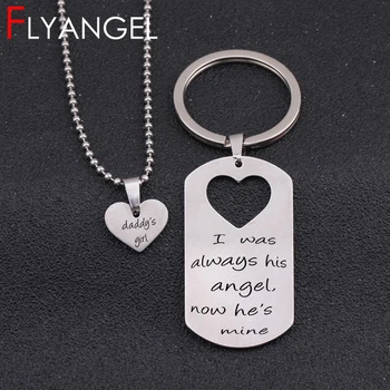 Fashion Heart Necklace Keychain I Always His Angel Daddy's Girl Keyring DAD LOSS Souvenir High Quality Empty Heart Key Holder
Fashion Heart Necklace Keychain I Always His Angel Daddy's Girl Keyring DAD LOSS Souvenir High Quality Empty Heart Key Holder