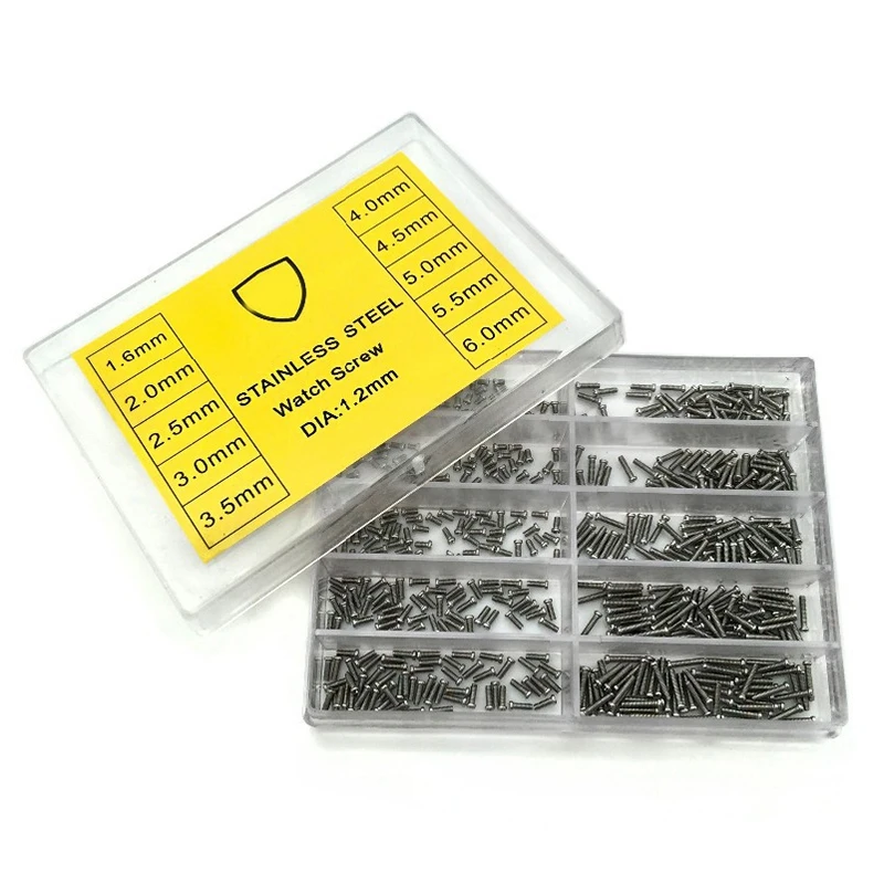 1.2Mm Stainless Steel Assorted Screws Watch Tools For Repairs Watch 10 Sizes Watch Repair Tool Kit For Watch Repair Tool
1.2Mm Stainless Steel Assorted Screws Watch Tools For Repairs Watch 10 Sizes Watch Repair Tool Kit For Watch Repair Tool