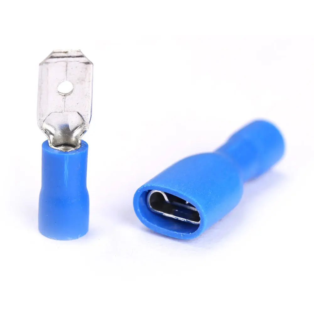 High Quality Blue 50pcs Male+50pcs Female Spade Blade Connectors Insulated Wire Crimp Terminals
High Quality Blue 50pcs Male+50pcs Female Spade Blade Connectors Insulated Wire Crimp Terminals