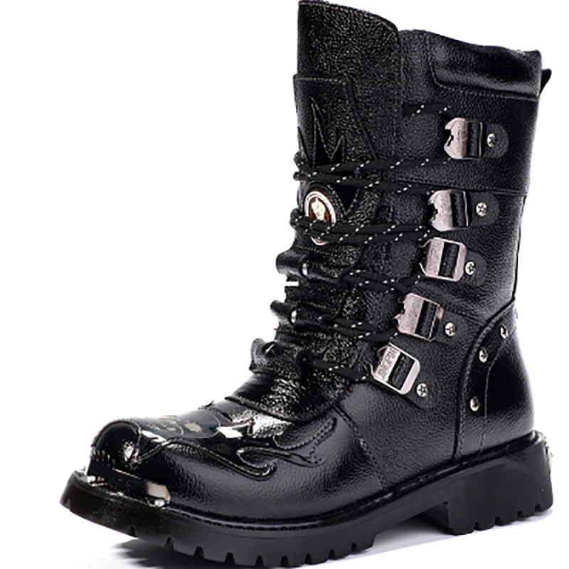 Hot Men's Fashion Lace Up Military Round Toe High Top Metal Decor Ankle Shoes E12
Hot Men's Fashion Lace Up Military Round Toe High Top Metal Decor Ankle Shoes E12
