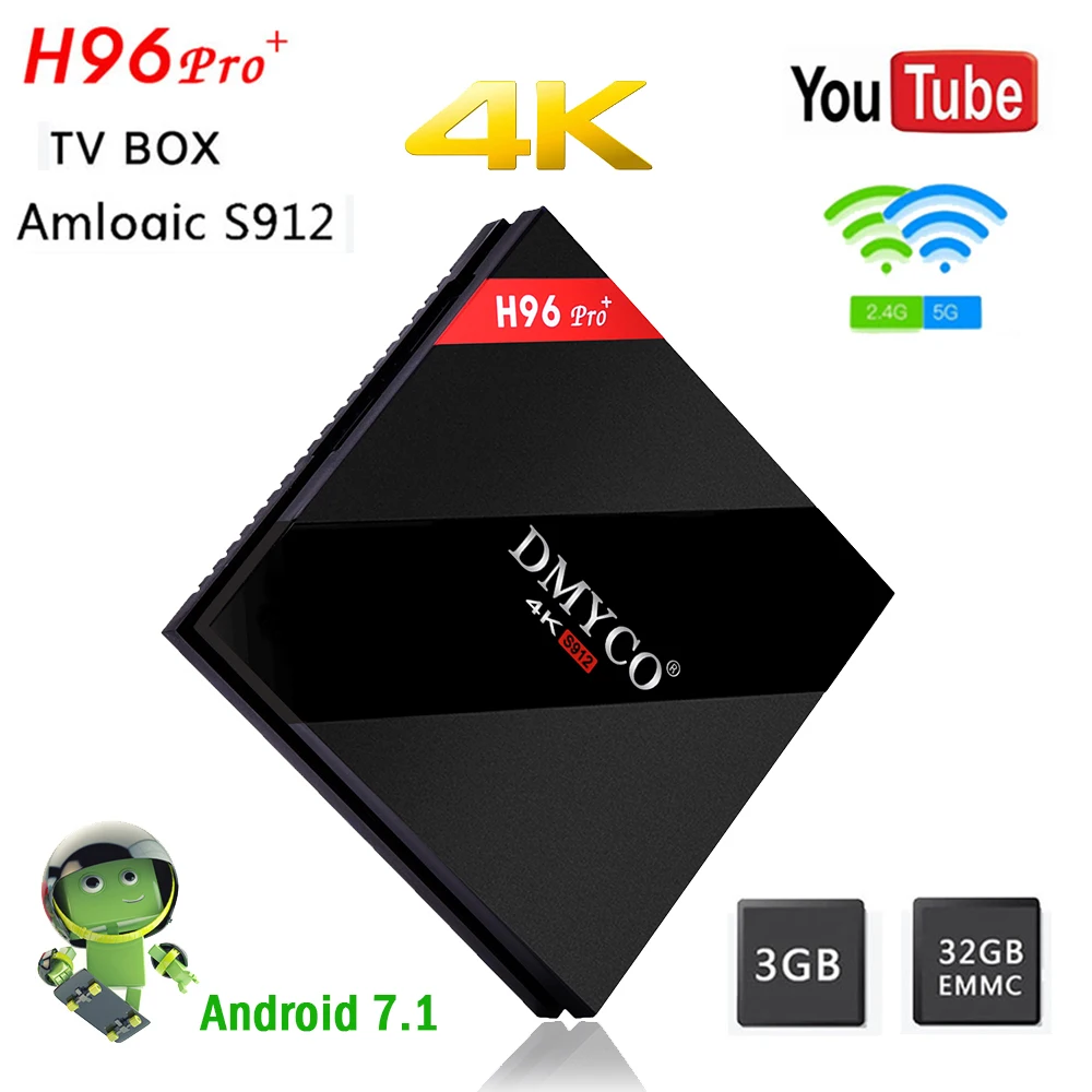 

Android 7.1 H96 Pro Plus+ TV Box Amlogic S912 64bit Smart TV Box Octa Core 3G RAM+32G ROM Bluetooth 4.1 LAN 4K&2K 5.0GHz WiFi