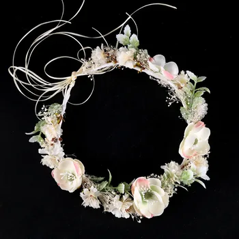 Bridal Wedding Floral Hair Wreath With Ribbon Girls Sweet Flowers Headband Garland Women Fashion Hair Decoration Jewelry
Bridal Wedding Floral Hair Wreath With Ribbon Girls Sweet Flowers Headband Garland Women Fashion Hair Decoration Jewelry
