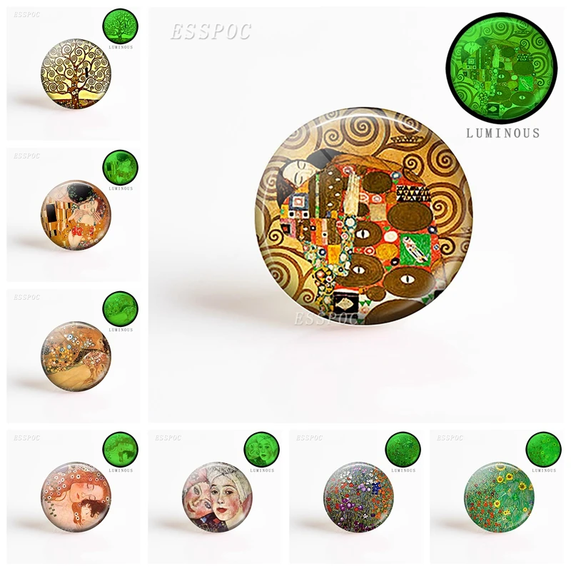 25mm Luminous Glass Cabochon Gustav Klimt Art Pendant Making Photo Embossed Gemstone Inlay Supplies Glowing Jewelry Accessories
25mm Luminous Glass Cabochon Gustav Klimt Art Pendant Making Photo Embossed Gemstone Inlay Supplies Glowing Jewelry Accessories