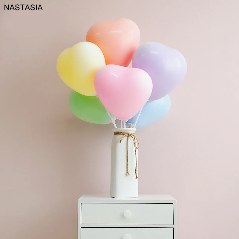 NASTASIA 10pcs/lot macaron heart-shaped latex balloon 10 inch multicolor romantic wedding decorations air balloons wholesale
NASTASIA 10pcs/lot macaron heart-shaped latex balloon 10 inch multicolor romantic wedding decorations air balloons wholesale